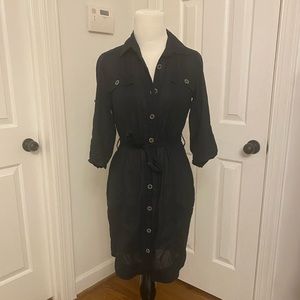 Banana Republic black button down dress